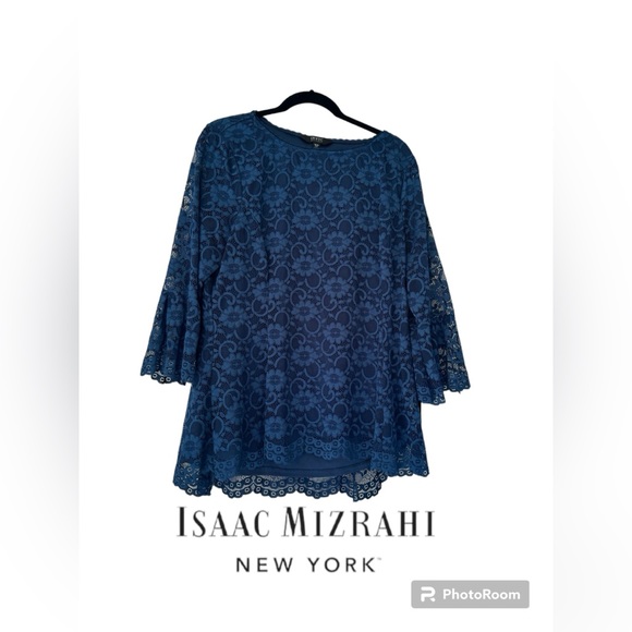💕Host Pick💕 IMNYC Blue Lace Overlay Top - Picture 1 of 9
